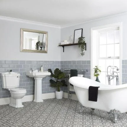 Traditional bathroom with a freestanding bath